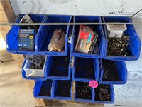 Assorted Wood Screws & Containers