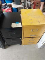 Two metal 2-drawer file cabinets,