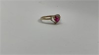 Gold Toned .925 Silver CZ Heart Ring