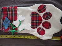 Lg Pet Paw Christmas Stocking Embroidered