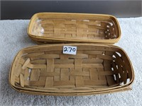 2 Longaberger Baskets- 1 With Plastic Liner