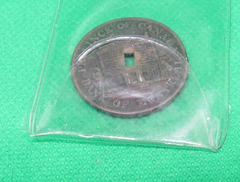 Province Of Canada Bank of Montreal 1844 1/2 Penny