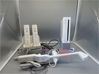 WII w/cords, Stand, 3 Controllers, Golf Adapter, &