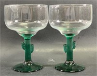 Set of cactus style wine glasses