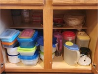 Cabinet Contents, Plastic Storage Containers,