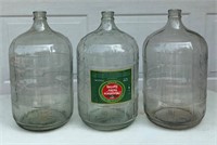 (3) 5-Gallon Glass Bottles