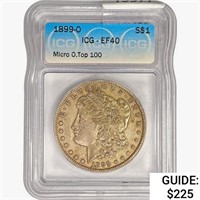 1899-O Morgan Silver Dollar ICG EF40 Micro O TOP