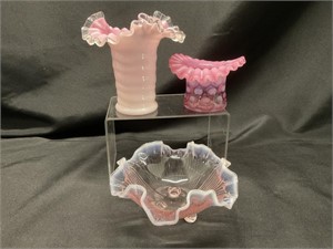 VTG Pink Fenton Glassware