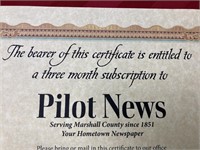 Three months subscription to the Plymouth Piolot