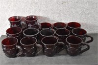 Lot of Avon Ruby Red Cape Cod Glass Cups