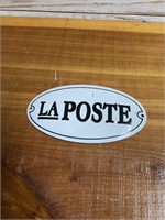 ENAMEL PAINTED LA POSTE SIGN 6"