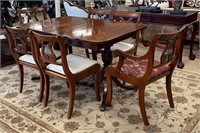 Furniture Dining Table with 6 Lyre Backed Chairs