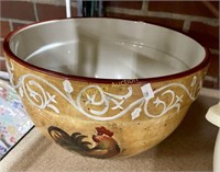 LARGE ROOSTER DECORATED MIXING BOWL