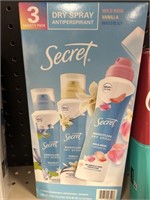 Secret dry spray 3 pack