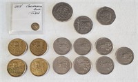 Cal Gold Token, And Various Foreign Coins