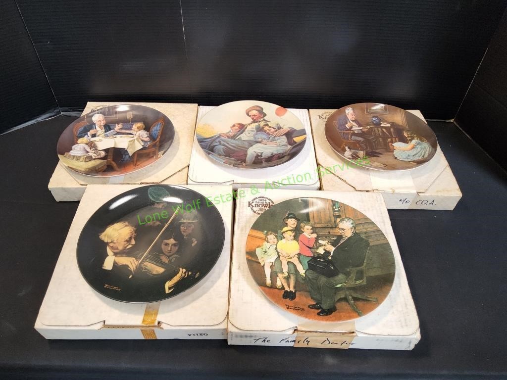 (5) Norman Rockwell Collection Decorative Plates
