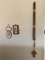 WOOD CROSS AND PLAQUES