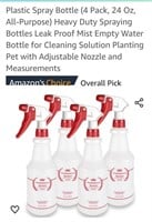 (4) New 24oz Plastic Spray  Bottles