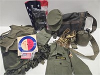 Youth Army Clothing, Boots, Canteen, US Flag