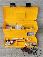 Toolbox of Crafting Supplies & Vintage Solder Gun