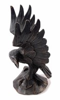 Eagle, carved wood, 6" x 7" base, 14.5" tall