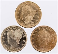 Coin (3) High Grade 1883 Liberty Head Nickels
