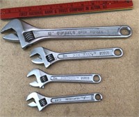 Group of 4 adjustable wrenches
