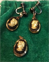 Most beautiful pair of vintage cameo earrings and