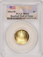 2014-W Baseball HOF GOLD $5 FS PCGS MS-69