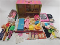 VTG Mattel Barbie Vinyl Case, Barbies, & More