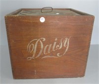 Vintage wood and metal Daisy cheese keeper.