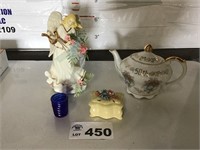 TEAPOT, STATUE, TOOTHPICK HOLDER, TRINKET