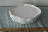 6 Milk Glass Luncheon Trays / Plates (Lot 2 of 2)