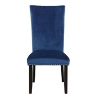 Blue Velvet 2-set Dining Chair with Trim