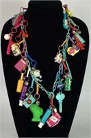 Vintage 1980's Charm Necklace with Charms