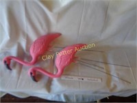 Pair of Pink Yard Flamingos