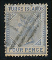 TURKS ISLAND #43 USED FINE