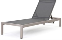 $228  Cape Coral Mesh Chaise Lounge  Silver/Grey