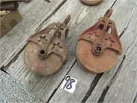 2 BARN PULLEYS