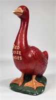 ANTIQUE CHALK RED GOOSE SHOES ADVERTISING STATUE