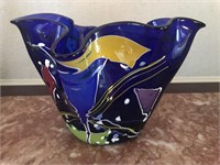 Handpainted Signed & Numbered Glass Vase
