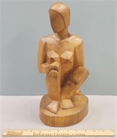 Carved Wood Figure Cubistic Style