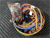 Assorted Bungee Cords in Tin