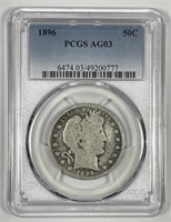 1896 Barber Silver Half About Good PCGS AG3