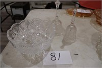 Crystal Bowl and 2 Bells