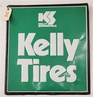 "Kelly Tires" Single-Sided Embossed Tin Sign