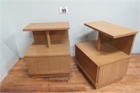 Mid-Century Genuine Mohogany Bedside Stands 24"T