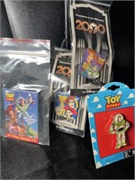 Four (4) Unique Toy Story Enamel Pins In Packaing