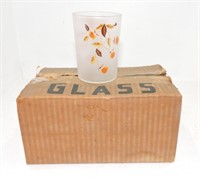 Hall Autumn Leaf set of 6 glass frosted tumblers,