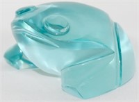 Turquoise Miniature Glass Frog 2x3x3